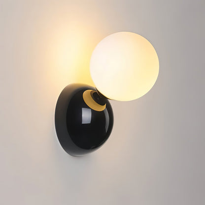 Orb Sconce with Resin & Glass — 4×7 inch Contemporary Fixture for Hallways, Bedrooms & Entryways — Soft Ambient Glow — Plug-In or Hardwired