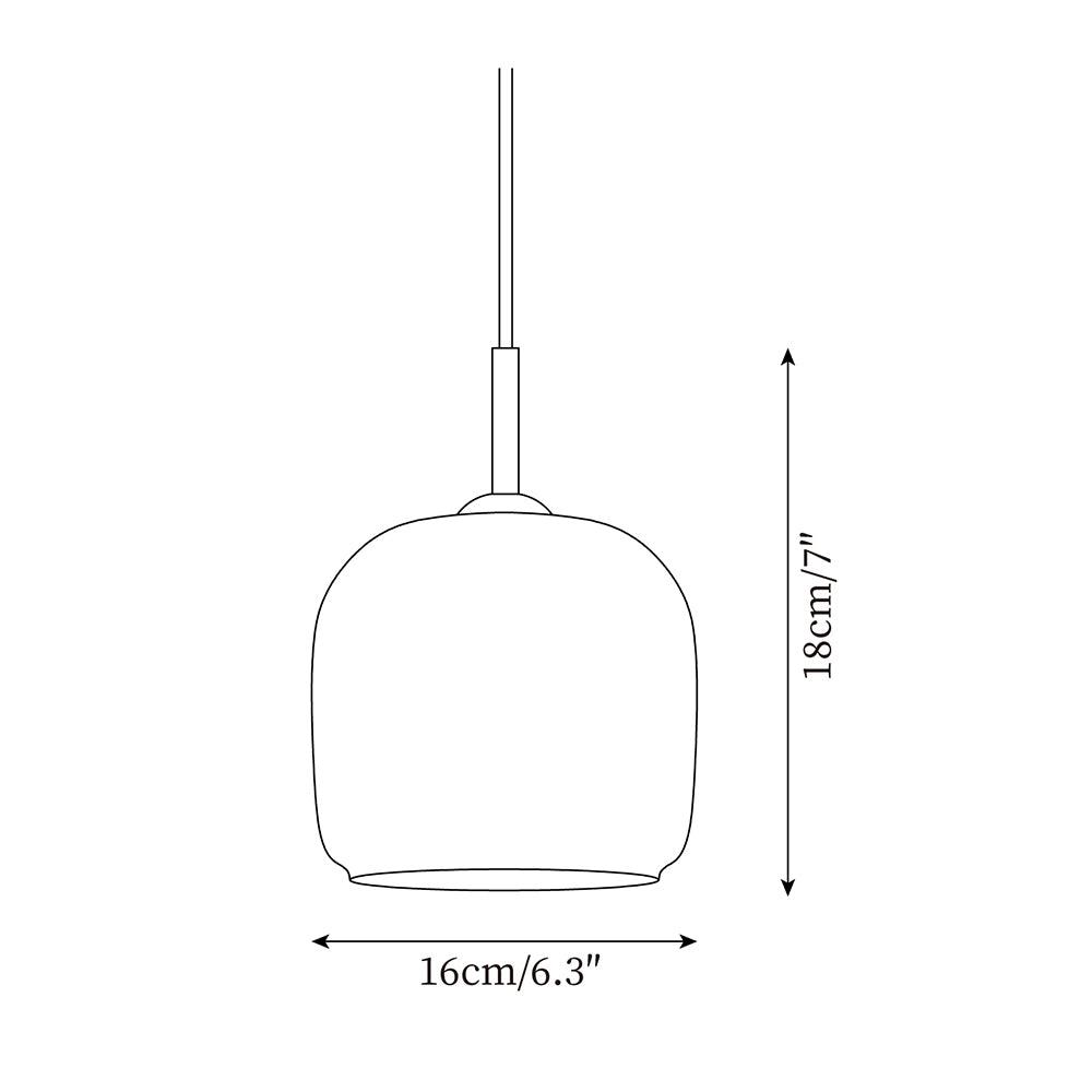 Glass Hanging Lamp 6.3 Inch Smoke Gray LED for Kitchen Island Dining Area Ceiling Mount Modern Minimalist Interior Lighting
