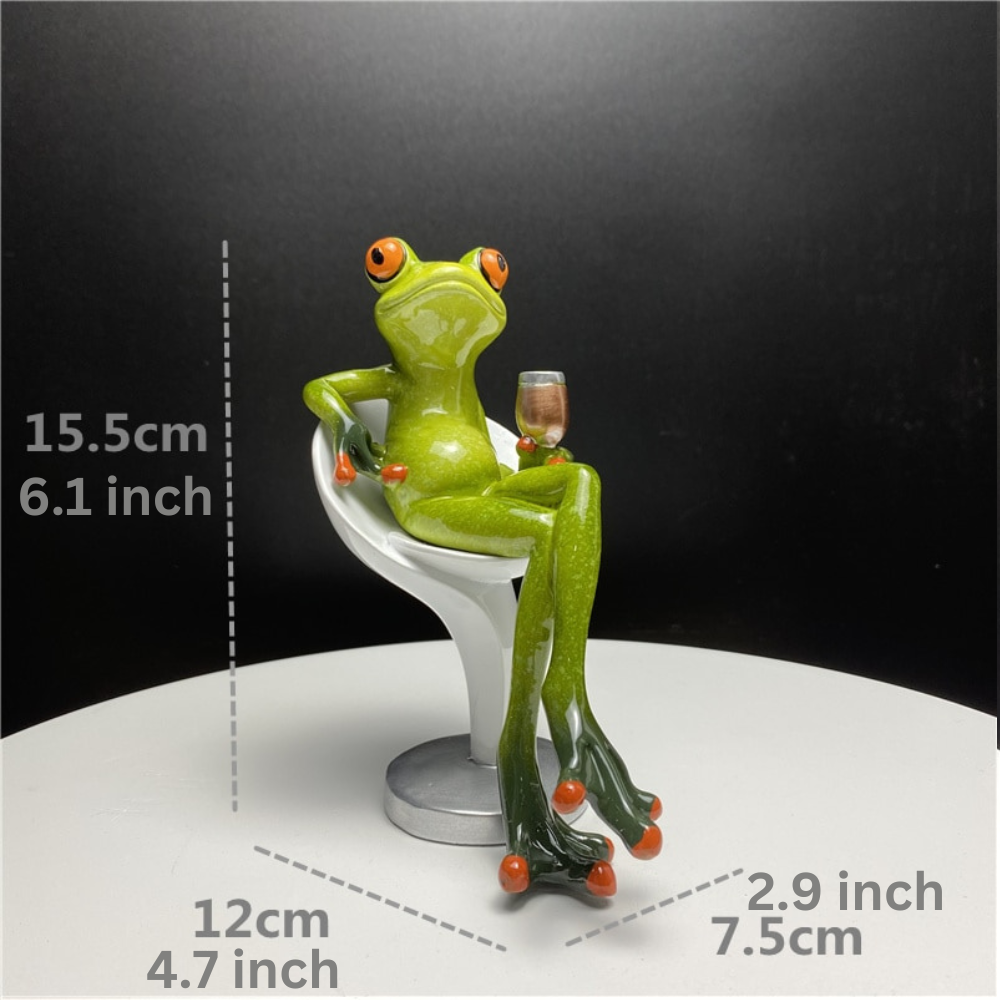Decorative Resin Frog Sculpture for Home and Office - Unique Design, Durable Material