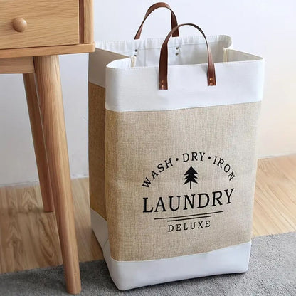 Deluxe Laundry Basket - Durable Microfibre, Collapsible Design