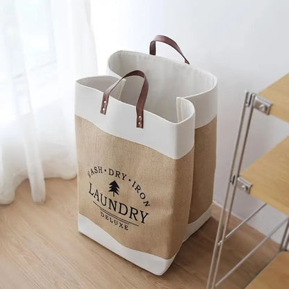 Deluxe Laundry Basket - Durable Microfibre, Collapsible Design