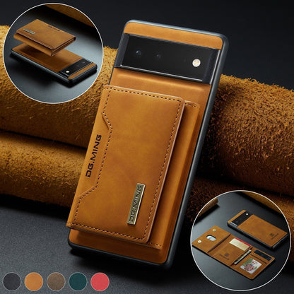 Magnetic Leather Wallet Case for Google Pixel – Detachable Card Holder with Raised Screen Protection & Microfiber Interior