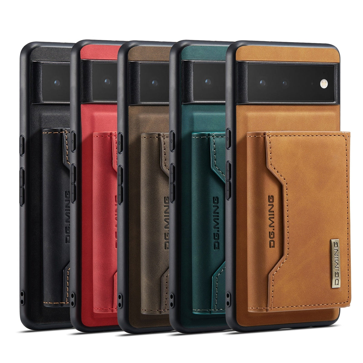 Magnetic Leather Wallet Case for Google Pixel – Detachable Card Holder with Raised Screen Protection & Microfiber Interior