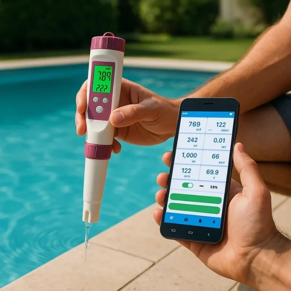 Electronic Pool Water Tester, 7 in 1 Water Quality Tester with pH Meter and Bluetooth, Pool Test Kit for Spa and Hot Tub