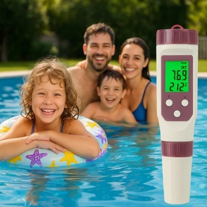 7-Parameter Electronic Pool & Spa Water Quality Monitor with Backlit Display & Smartphone Connectivity for pH, Chlorine, Salinity Testing