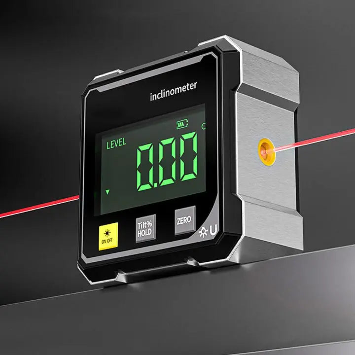 Laser Angle Finder with Magnetic Base ±0.2° Precision Digital Level Gauge Inclinometer Bevel Tool for Carpentry Metalwork Renovations