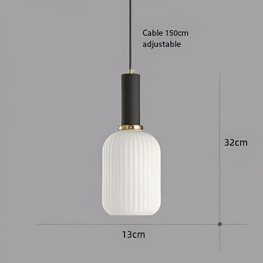 Glass Shade Hanging Ceiling Light E27 Socket Multi-Color Options for Kitchen Island Dining Room Bar Lounge Adjustable Cable Mid-Century Styl