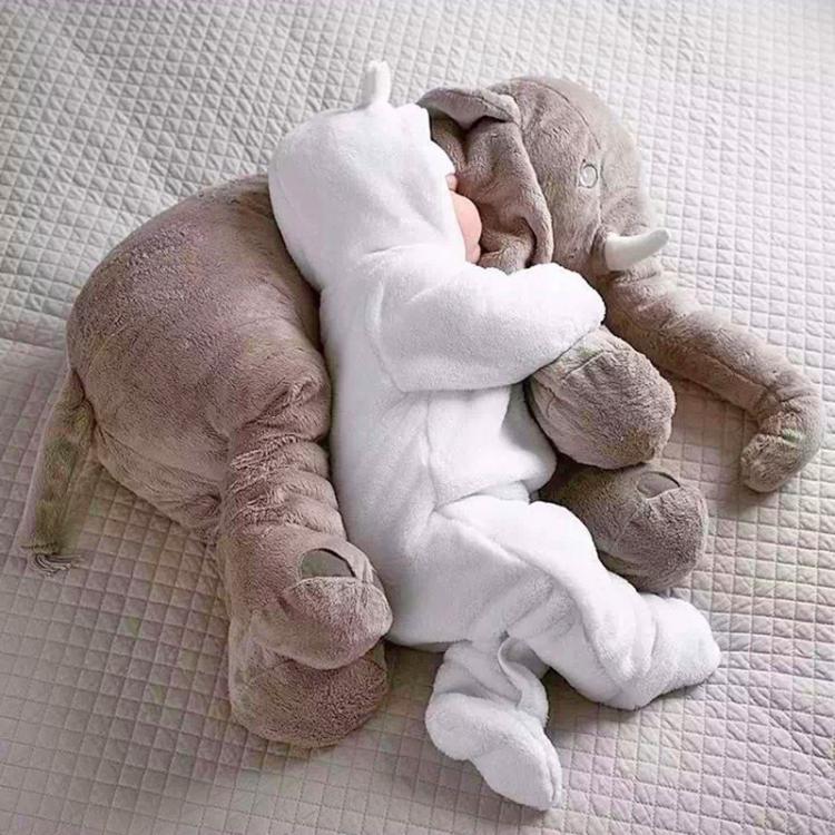Plush Elephant Nursery Pillow Gray Blue Pink Purple Yellow Toddler Cushion Baby Room Decor Soft Cotton Support Nap Time Play