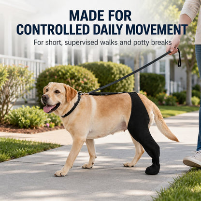 Adjustable Hip-to-Paw Dog Rear Leg Recovery Sleeve (Enclosed Paw Cover)