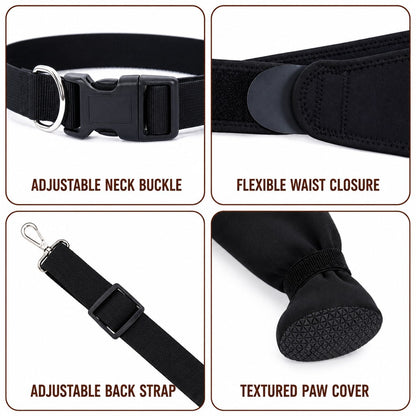 Adjustable Hip-to-Paw Dog Rear Leg Recovery Sleeve (Enclosed Paw Cover)