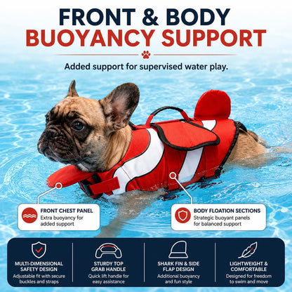Adjustable Padded Chin Float Dog Life Jacket (Small Breeds)