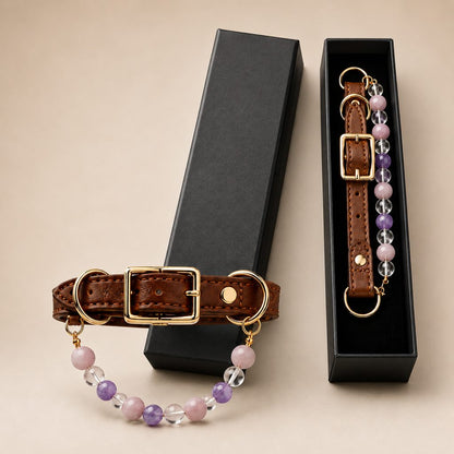 Astrology-Inspired Crystal-Beaded Adjustable Pet Collar