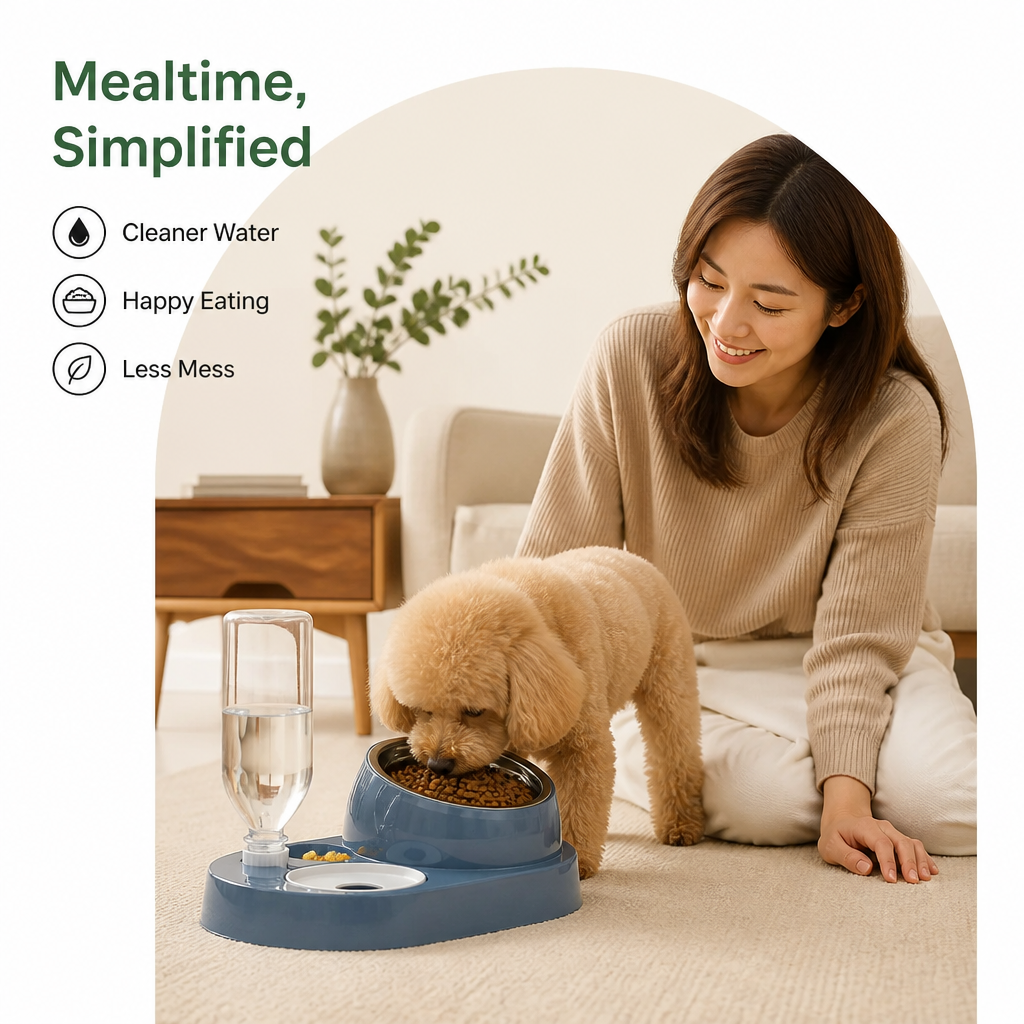 Ortekor 2-in-1 Feeder & Waterer Pet Bowl (Partitioned Tank)