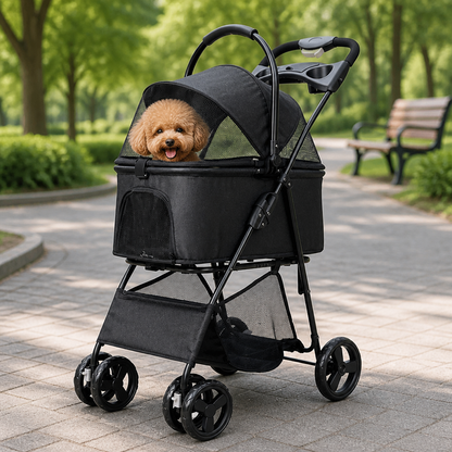 Ortekor 3-in-1 Waterproof & All-Terrain Pet Stroller (Removable Carrier)