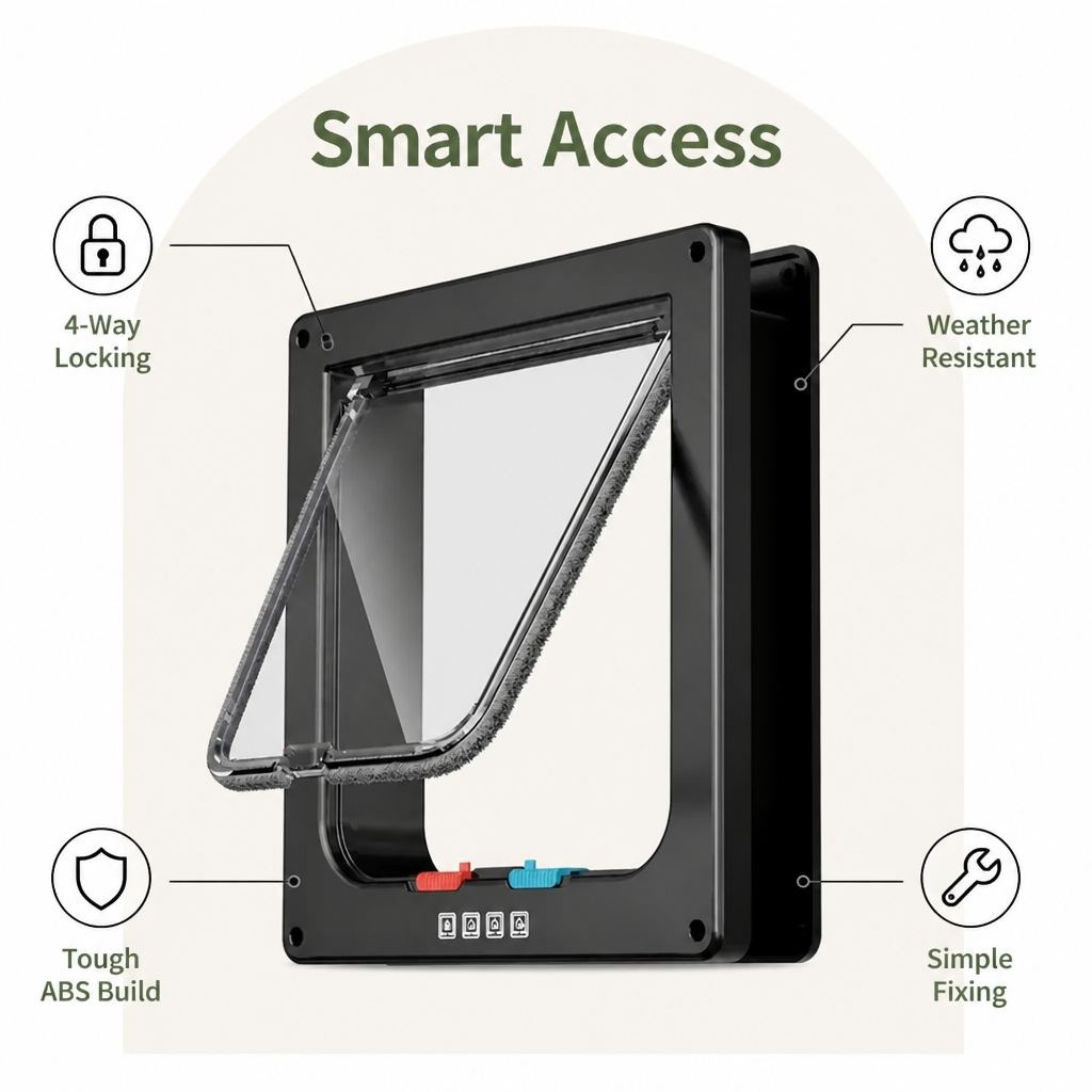 Ortekor 4-Way Locking Weatherproof Pet Door