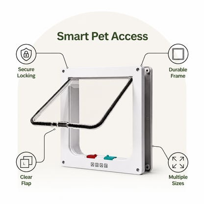 Ortekor 4-Way Security Cat & Small Dog Flap Door