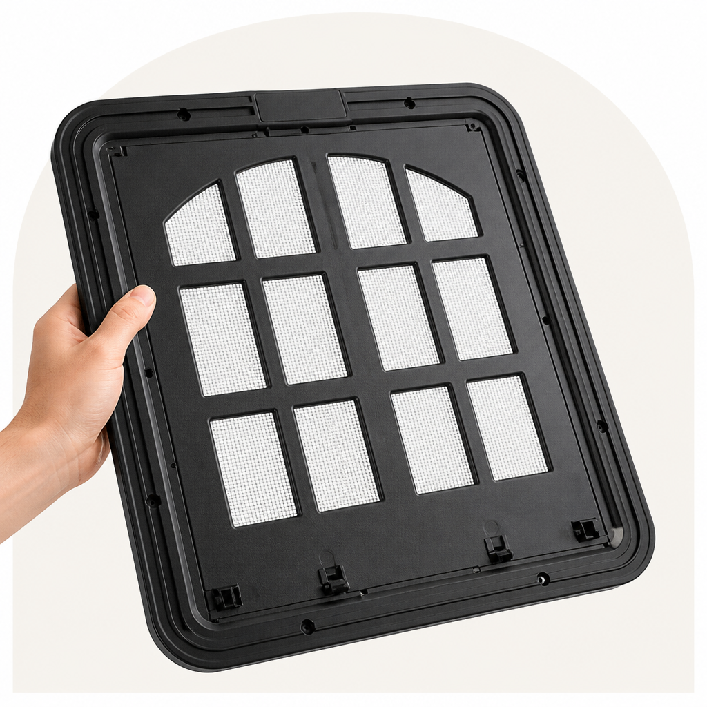 Ortekor 4-Way Self-Closing Dog Screen Door (Fits Screen Doors & Windows)