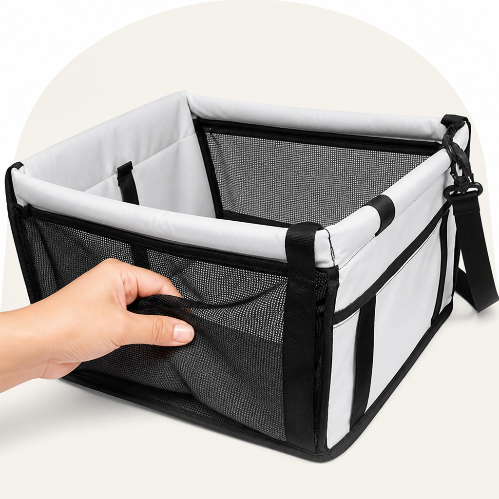 Ortekor 600D Oxford Waterproof Foldable Car Seat Carrier