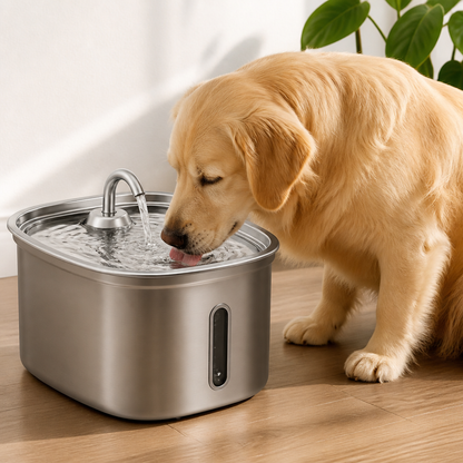 Ortekor 7L Stainless Steel & Filtered Pet Water Fountain