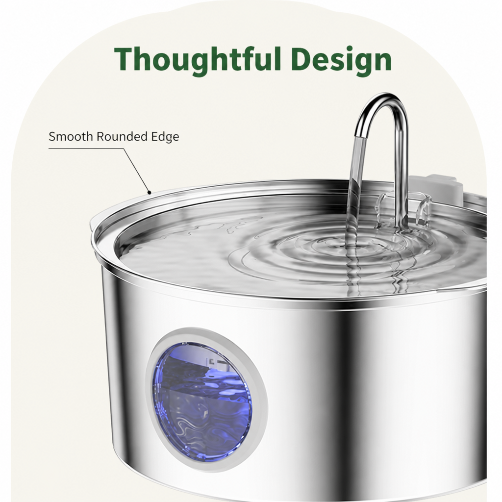 Ortekor 7L Stainless Steel & Filtered Pet Water Fountain