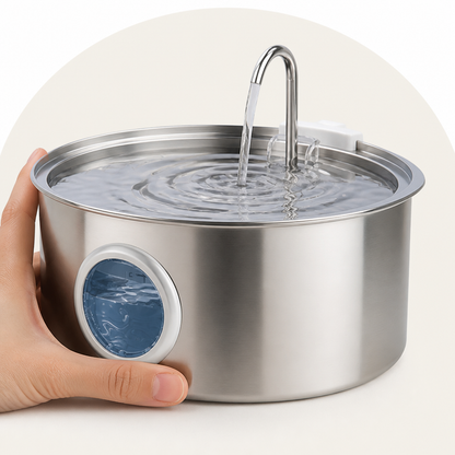 Ortekor 7L Stainless Steel & Filtered Pet Water Fountain