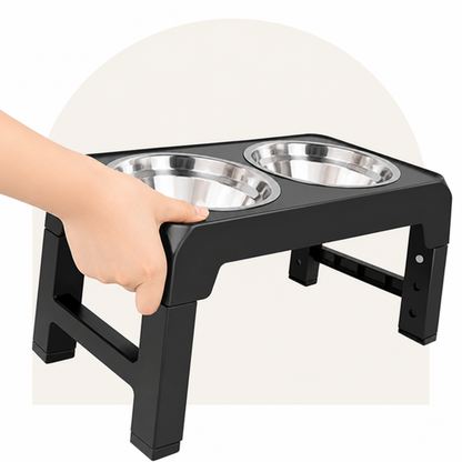 Ortekor Adjustable Height Stainless Steel Elevated Dog Feeder (Foldable)