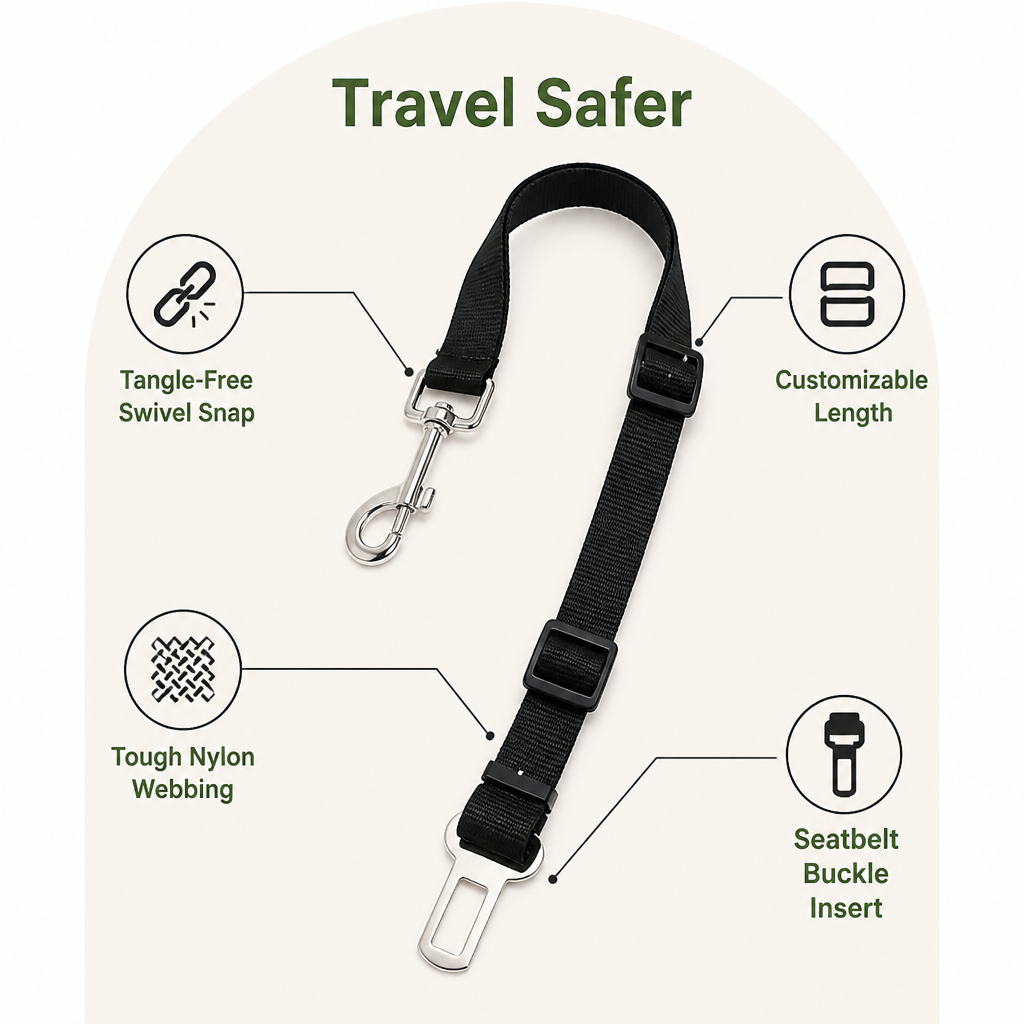 Ortekor Adjustable Nylon & Metal Buckle Car Seat Belt