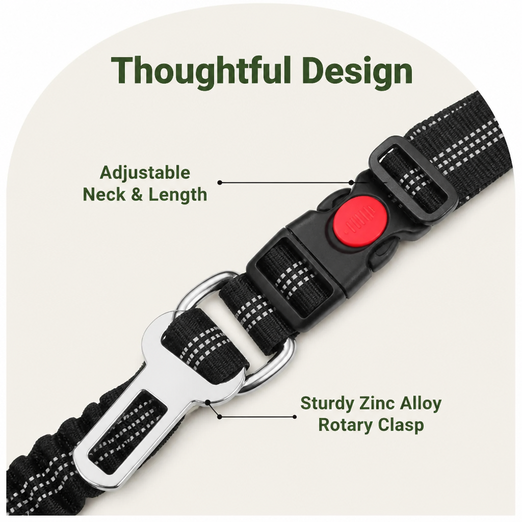 Ortekor Adjustable Reflective & Anti-Shock Harness Leash (Seat Tether)