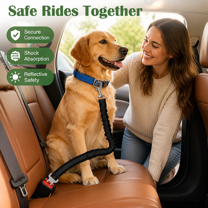 Ortekor Adjustable Shock-Absorbing & Reflective Dog Car Safety Belt