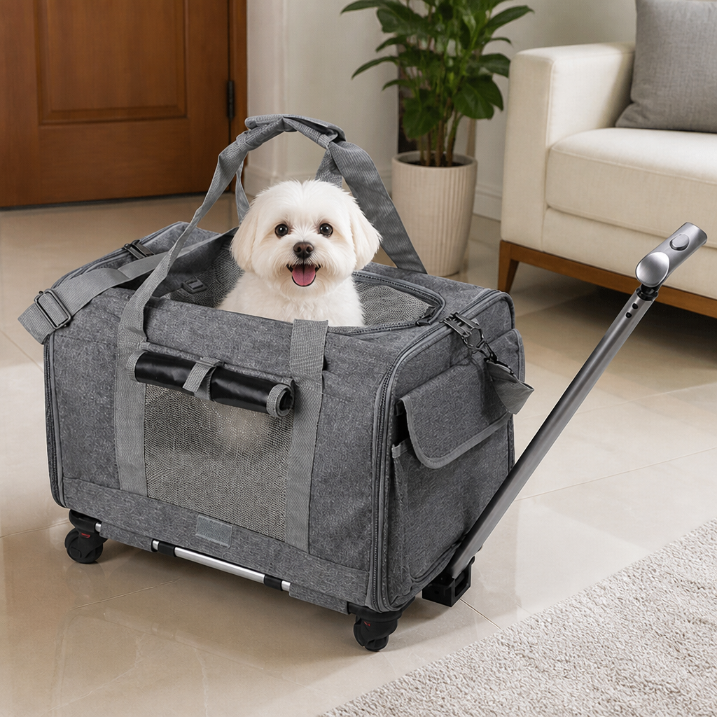Ortekor Airline-Approved Rolling & Foldable Pet Carrier