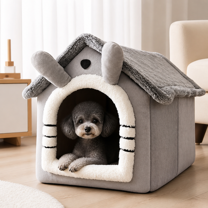 Ortekor All-Season Plush Enclosed Dog Bed (Removable Washable Cover)