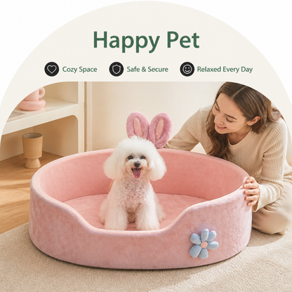 Ortekor All-Season Soft Plush Dog Bed (Removable Cover)