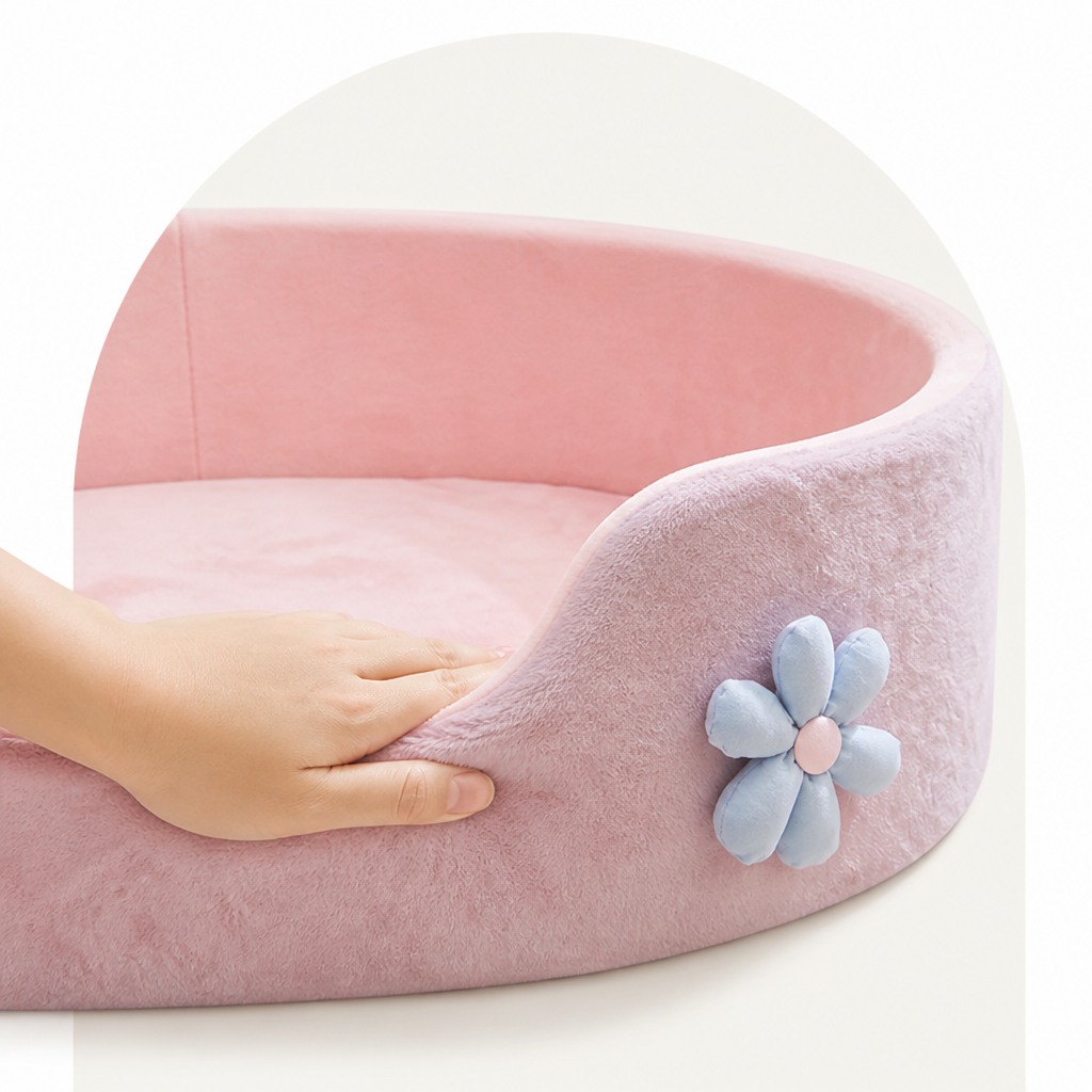 Ortekor All-Season Soft Plush Dog Bed (Removable Cover)