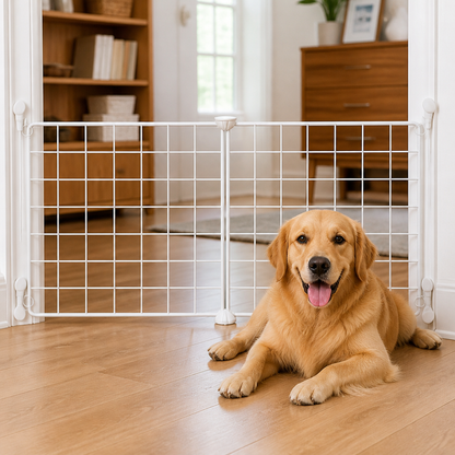 Ortekor Anti-Escape Mesh & Adjustable Steel Frame Puppy Fence