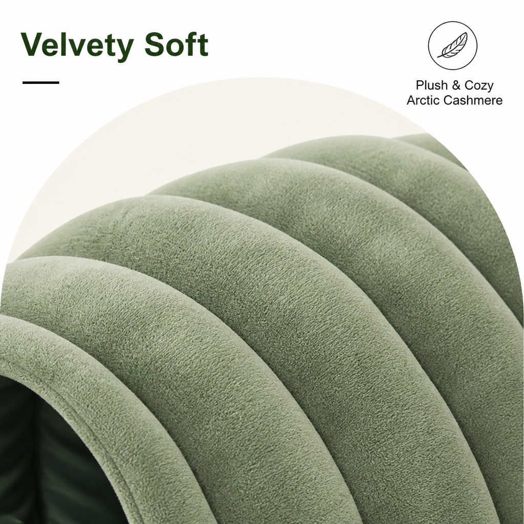 Ortekor Arctic Cashmere Half-Enclosed Cat Bed (Removable Cushion)