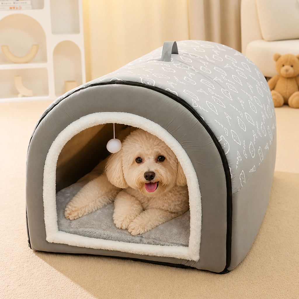 Ortekor Arctic Velvet Winter Warm Dog House (Removable Cover)