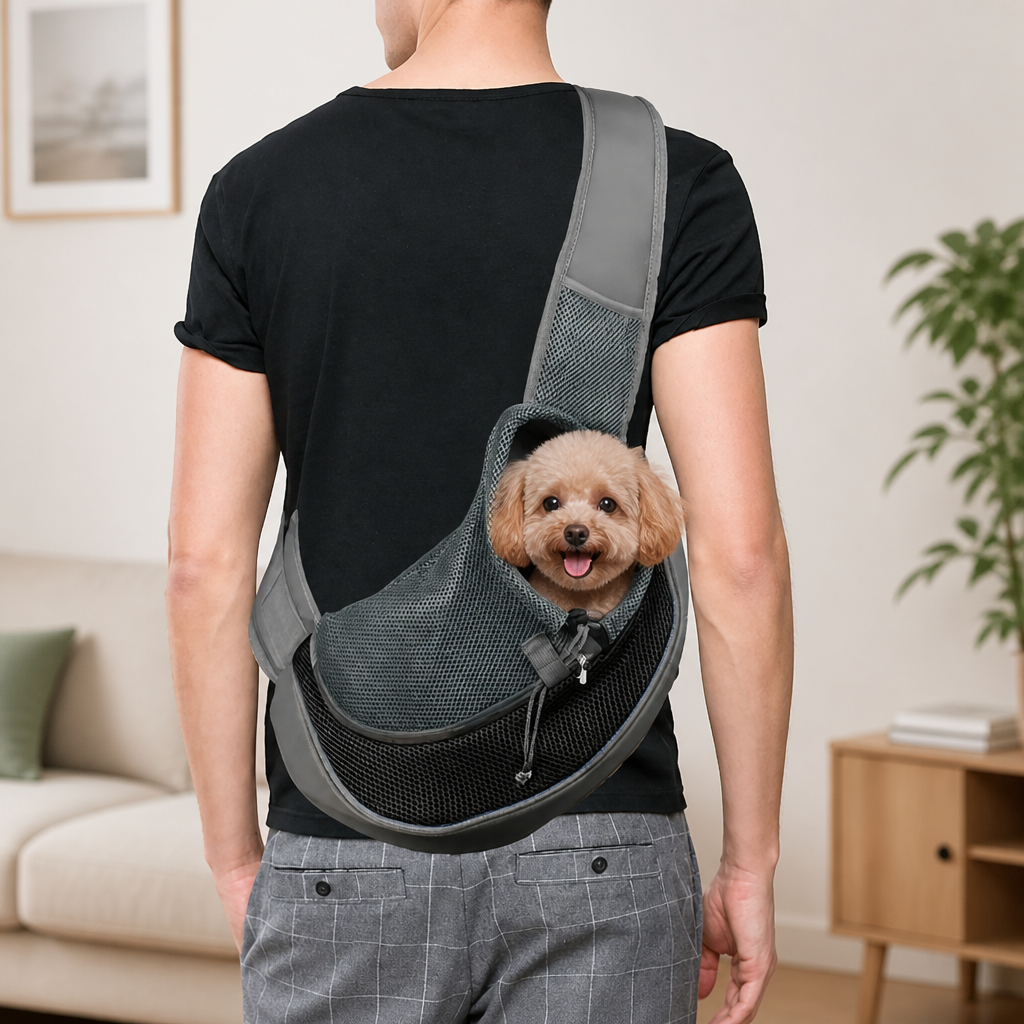 Ortekor Breathable Mesh & Adjustable Cross-Body Travel Carrier