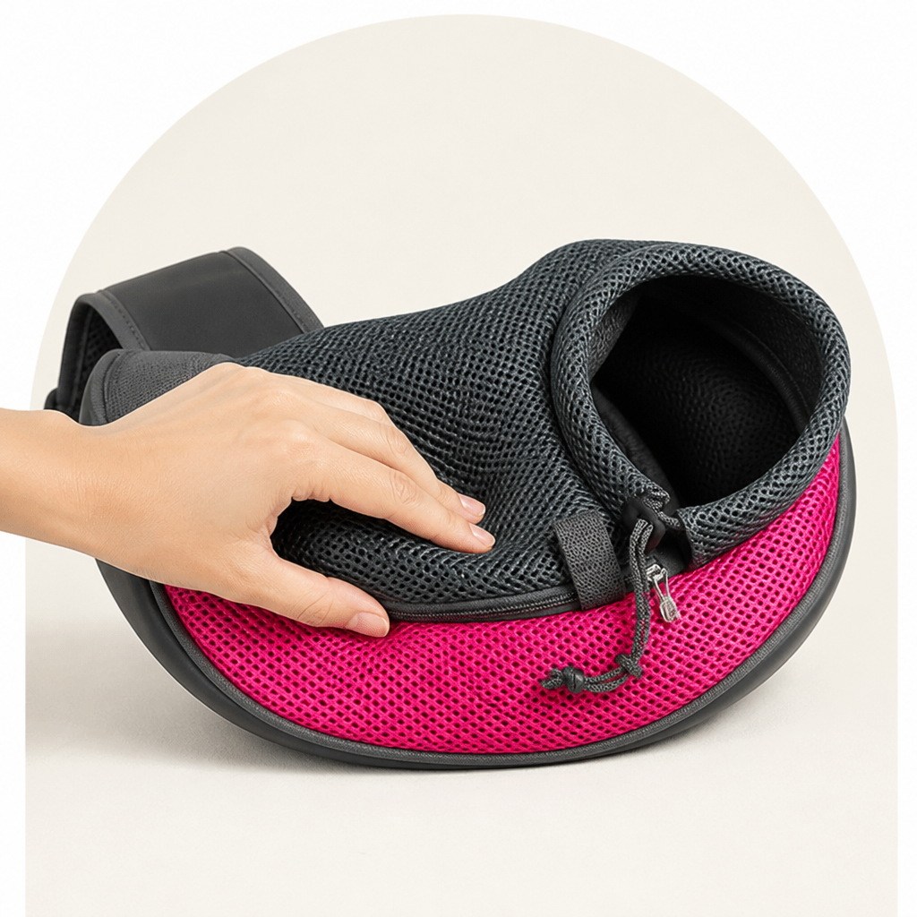 Ortekor Breathable Mesh & Adjustable Crossbody Dog Sling Carrier