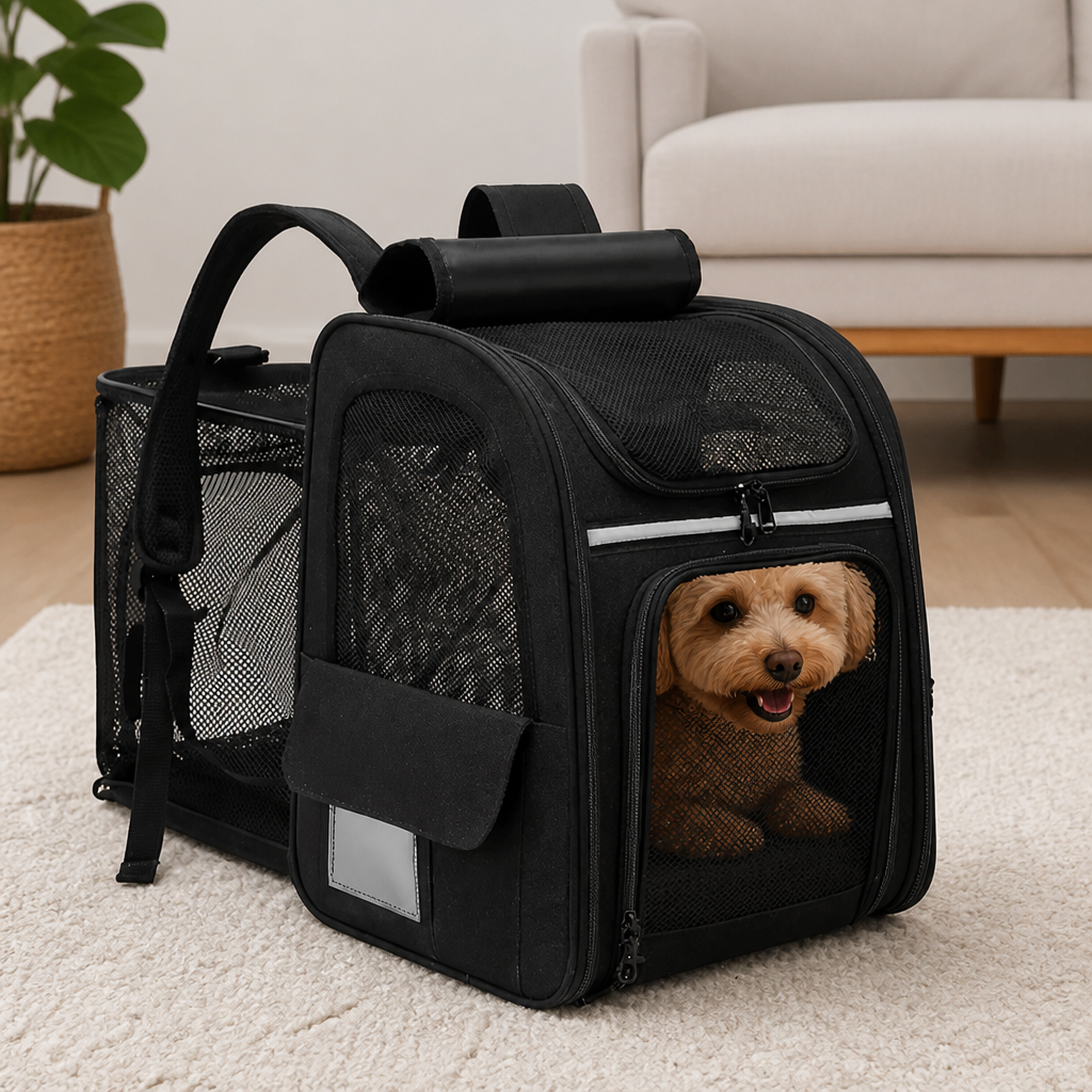 Ortekor Breathable Mesh & Water-Repellent Pet Backpack Carrier (Collapsible)