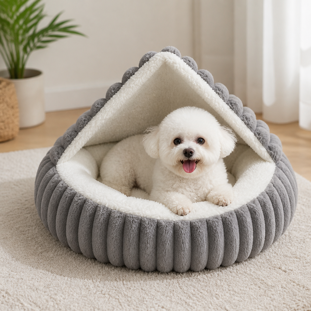 Ortekor Calming Hooded & Non-Slip Pet Bed (For Cats & Small Dogs)