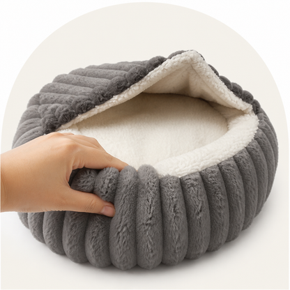 Ortekor Calming Hooded & Non-Slip Pet Bed (For Cats & Small Dogs)