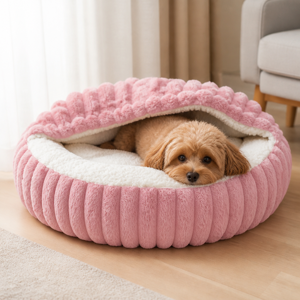 Ortekor Calming Hooded & Non-Slip Pet Bed (For Cats & Small Dogs)