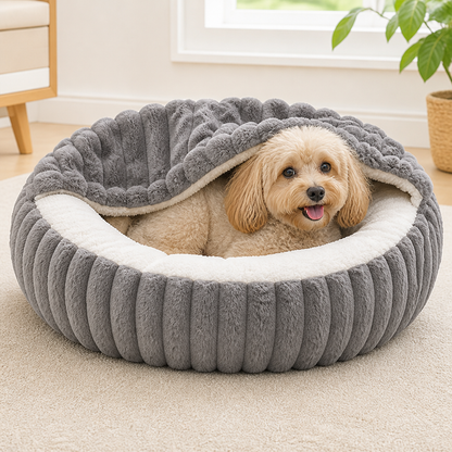 Ortekor Calming Hooded & Non-Slip Pet Bed (For Cats & Small Dogs)