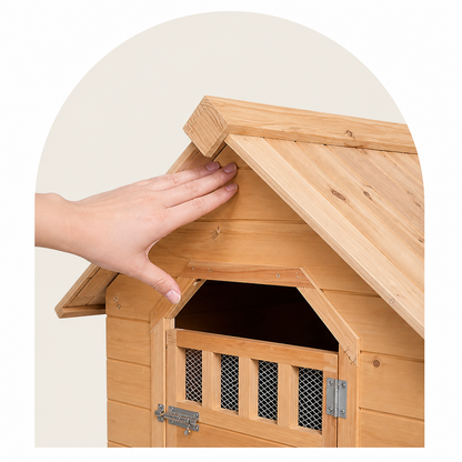 Ortekor Cedar Wood & Rainproof Pet House (Indoor/Outdoor)