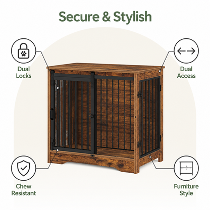 Ortekor Chew-Resistant Dual-Door Locking Dog Crate