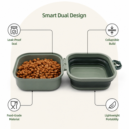 Ortekor Collapsible Leak-Proof Divided Travel Bowl