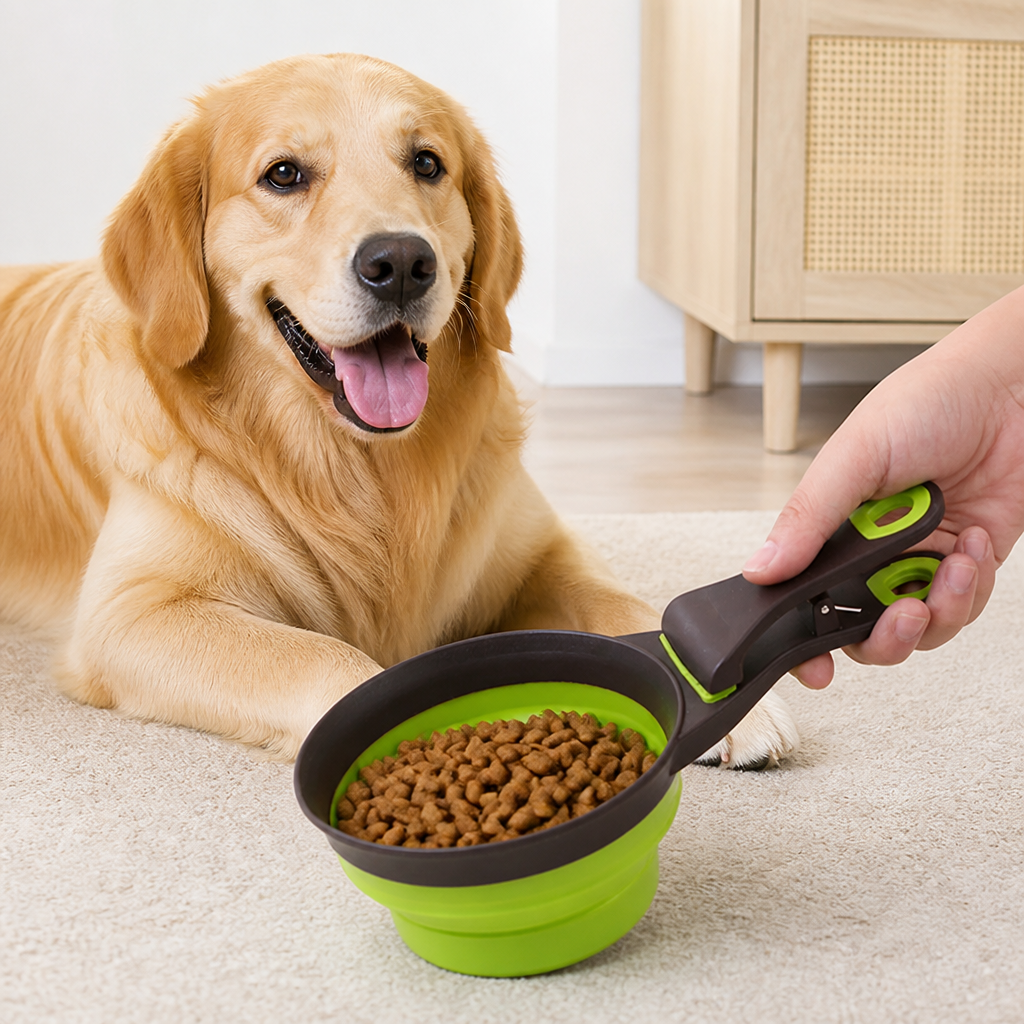 Ortekor Collapsible & Sealing Clip Feeding Scoop (Measuring Cup)