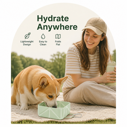 Ortekor Collapsible Silicone Pet Travel Bowl