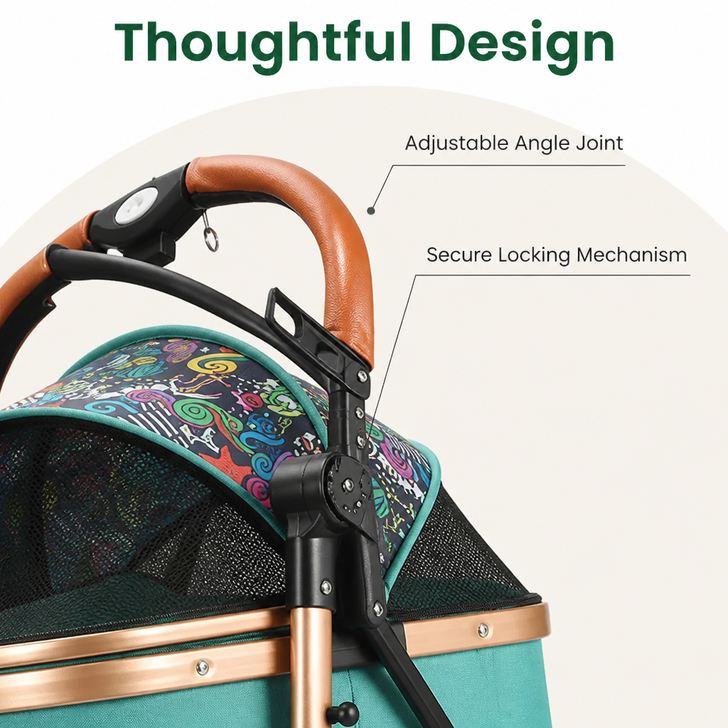 Ortekor Detachable Vehicle-Mounted Lightweight & Foldable Pet Stroller