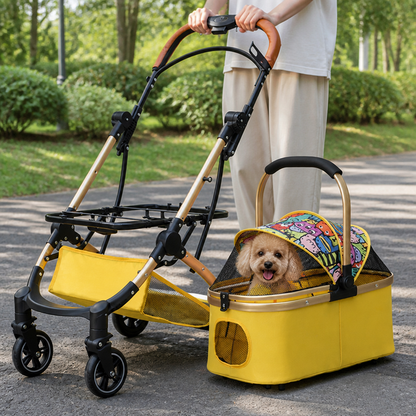 Ortekor Detachable Vehicle-Mounted Lightweight & Foldable Pet Stroller